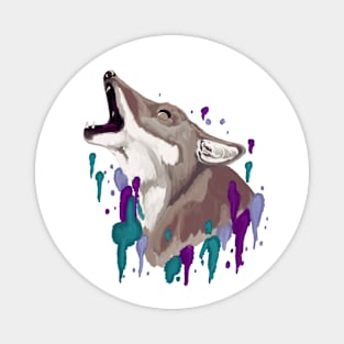 Colorful wolf Magnet